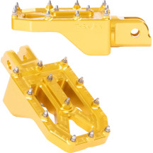 Aggressor Foot Pegs — 57 mm (2-1/4"), 8.89 cm (3-1/2"), Front mount, Gold