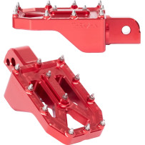 Aggressor Foot Pegs — 57 mm length, 89 mm width, rear mount, red anodized