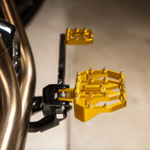 Mini Aggressor Floorboards — Rear, 4-3/4" × 3-1/2", Gold