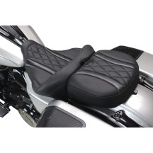 Asiento Deluxe Touring — 47 cm delantero, 34,5 cm trasero, Negro