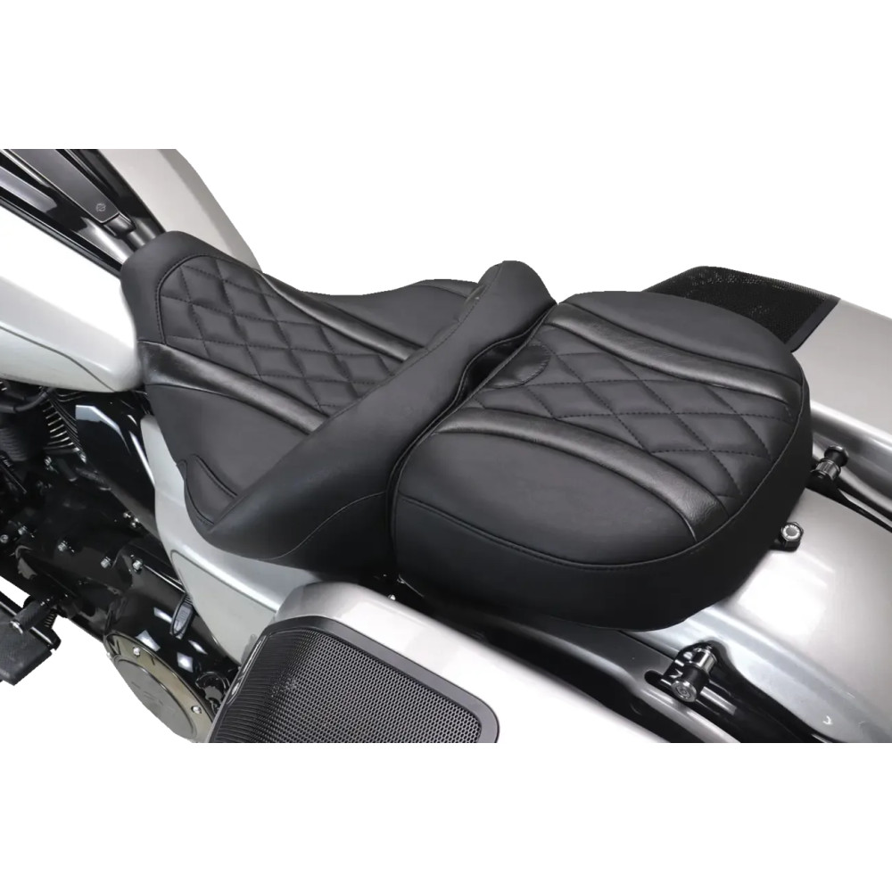 Asiento Deluxe Touring — 47 cm delantero, 34,5 cm trasero, Negro