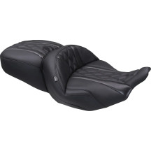 Asiento Deluxe Touring — 47 cm delantero, 34,5 cm trasero, Negro
