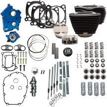 132\" Power Package for M8 — 4.5\" stroke, 4.32\" bore, 11.0:1 compression, Wrinkle Black