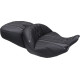 Deluxe Touring Seat — Black, Gray Stitching, 2-Up, One-Piece