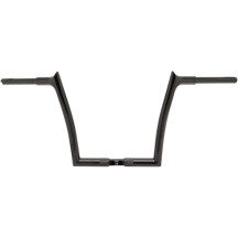 Manillar 1-1/4" EZ Install con parte superior puntiaguda — 12" de elevación, 10-1/4" ancho central, negro brillo