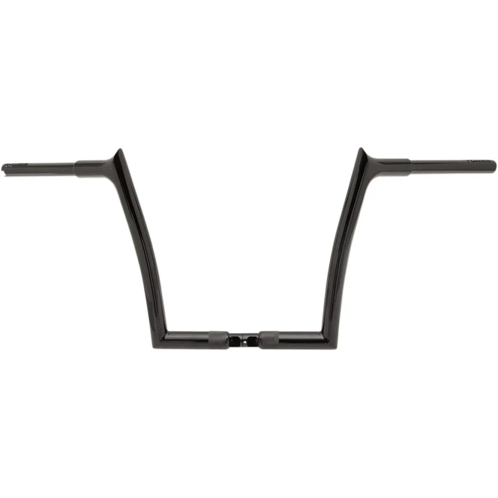 Manillar 1-1/4" EZ Install con parte superior puntiaguda — 12" de elevación, 10-1/4" ancho central, negro brillo