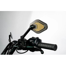 Adjustable Mirror Short Stem (12 cm) Black & Gold Edition — 13 x 8.25 cm head, 12 cm stem