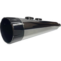 4-1/2" Straight Can Slip-On Mufflers — black billet end caps