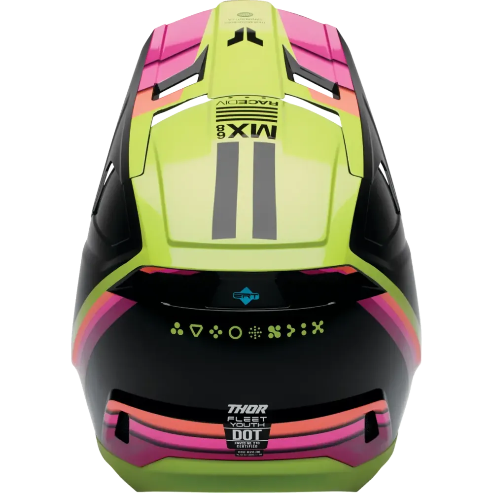 Fleet Defy Youth Helmet — L, Black/Acid