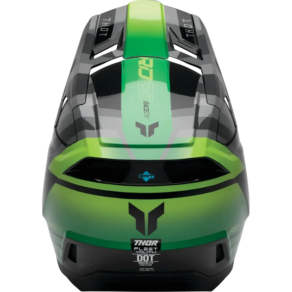 Fleet Camber Youth Helmet M — Black/Green, Gloss