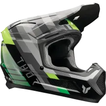 Fleet Camber Youth Helmet M — Black/Green, Gloss