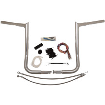 1-1/4" EZ Install Pointed Top Handlebar Kit — 1-1/4" (32 mm) diameter, 16" rise, 36" width, 1" clamp, Chrome