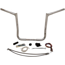 1-1/4" EZ Install Pointed Top Handlebar Kit — 1-1/4" (32 mm) diameter, 16" rise, 36" width, 1" clamp, Chrome