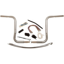 1-1/4" EZ Install Round Top Handlebar Kit — 15-1/2" center width, 14" end rise, Chrome