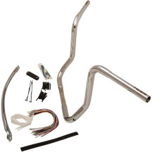 1-1/4" EZ Install Round Top Handlebar Kit — 15-1/2" center width, 14" end rise, Chrome