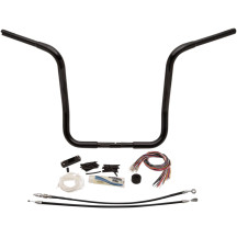 1-1/4" EZ Install Round Top Handlebar Kit — 1-1/4" diameter, 16" rise, 1" clamp, Black