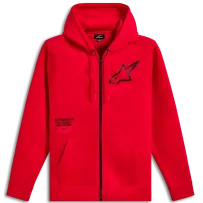 Transverse Zip Hoodie — S, Red