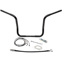 1-1/4" EZ Install Round Top Handlebar Kit — 14" rise, 1" clamp, 15-1/2" center width, Black