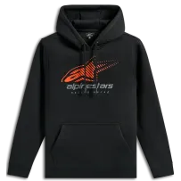 Pulse Pullover Hoodie — L, Black, Orange
