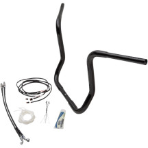 1-1/4" EZ Install Round Top Handlebar Kit — 14" rise, 1" clamp, 15-1/2" center width, Black
