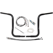 1-1/4" EZ Install Round Top Handlebar Kit — 14" rise, 1" clamp, 15-1/2" center width, Black