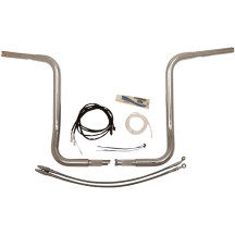 Kit de manillar de copa redonda 1-1/4" EZ Install — diámetro 1-1/4", elevación 16", ancho 36", cromo