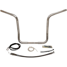 Kit de manillar de copa redonda 1-1/4" EZ Install — diámetro 1-1/4", elevación 16", ancho 36", cromo