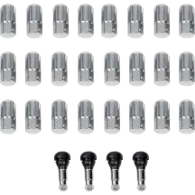 Replacement ATV/UTV Wheel Lug Nuts with Valve Stems — 12 mm x 1.5, tapered, 24 pack, chrome