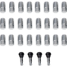 Tuercas de rueda de repuesto para ATV/UTV con vástagos de válvula — 12 mm x 1.5, cónico, pack de 24, cromo