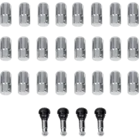 Tuercas de rueda de repuesto para ATV/UTV con vástagos de válvula — 12 mm x 1.5, cónico, pack de 24, cromo