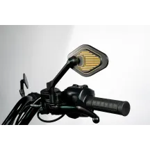 Espejo ajustable vástago corto (12 cm) Edición Negro y Dorado — 13 x 8.25 cm cabezal, vástago 12 cm