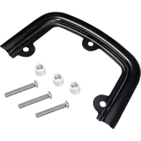 3-Point Sissy Bar Pad Bracket — 6.5" x 4", Black