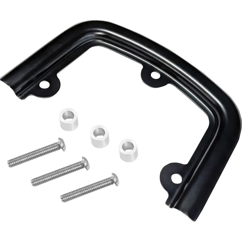 3-Point Sissy Bar Pad Bracket — 6.5" x 4", Black