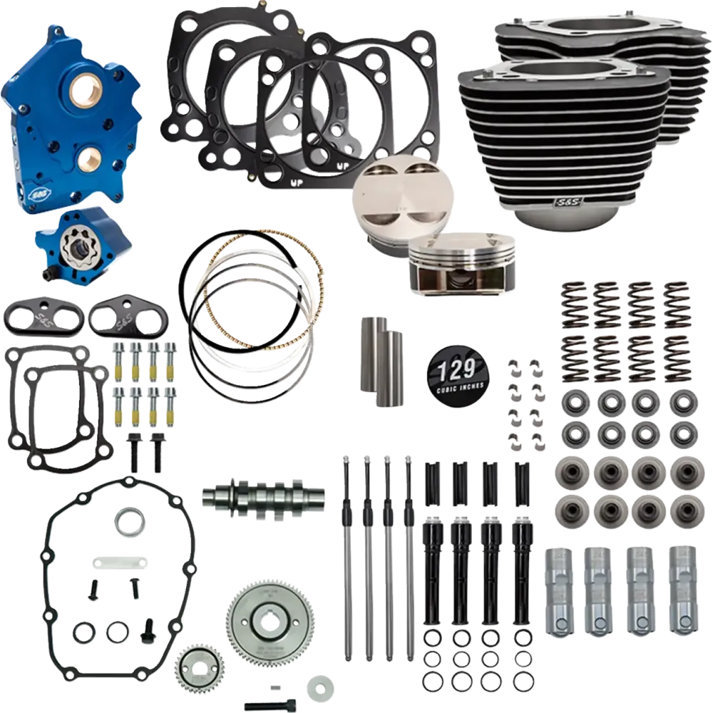 129" Power Package for M8 — 4.32" bore, 4-3/8" stroke, Highlighted Fins