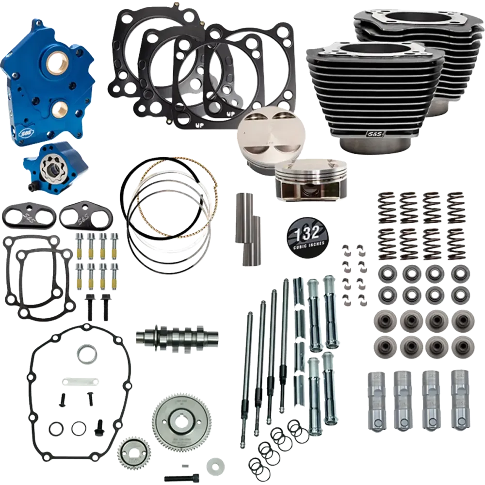 132" Power Package for M8 — 4-1/2" stroke, 4.32" bore, Black Granite