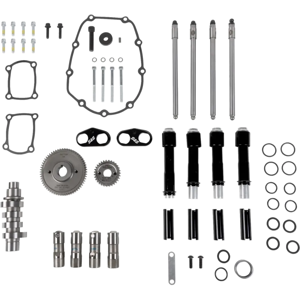 Kit de árbol de levas 496 con tubos de varilla de empuje — Serie 496, accionamiento por engranajes