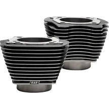 Conjunto de cilindros — diámetro 4.250", aletas resaltadas, granito negro