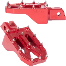 Aggressor Foot Pegs — 57 mm (2-1/4"), 89 mm (3-1/2"), front mount, red anodized