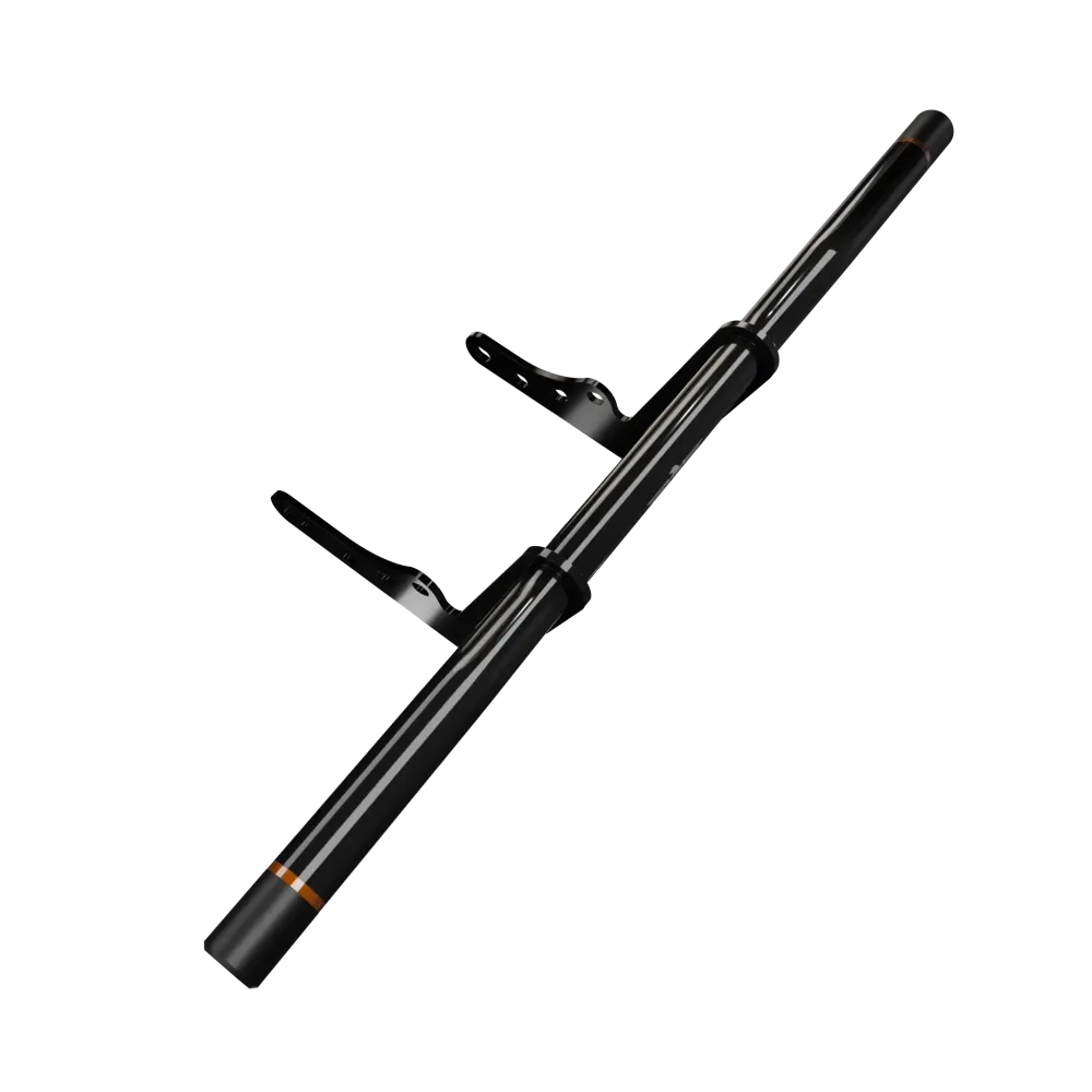 Barra de protección para motocicleta — montaje al chasis, fijación atornillada, negra