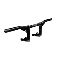 Barra de protección para motocicleta — montaje al chasis, fijación atornillada, negra