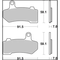 Brake Pad Sinter SA Prime Line — Length 91.5 mm, Thickness 7 mm
