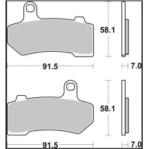 Brake Pad Sinter SP Prime Line — 7 mm thickness, 91.5 mm length