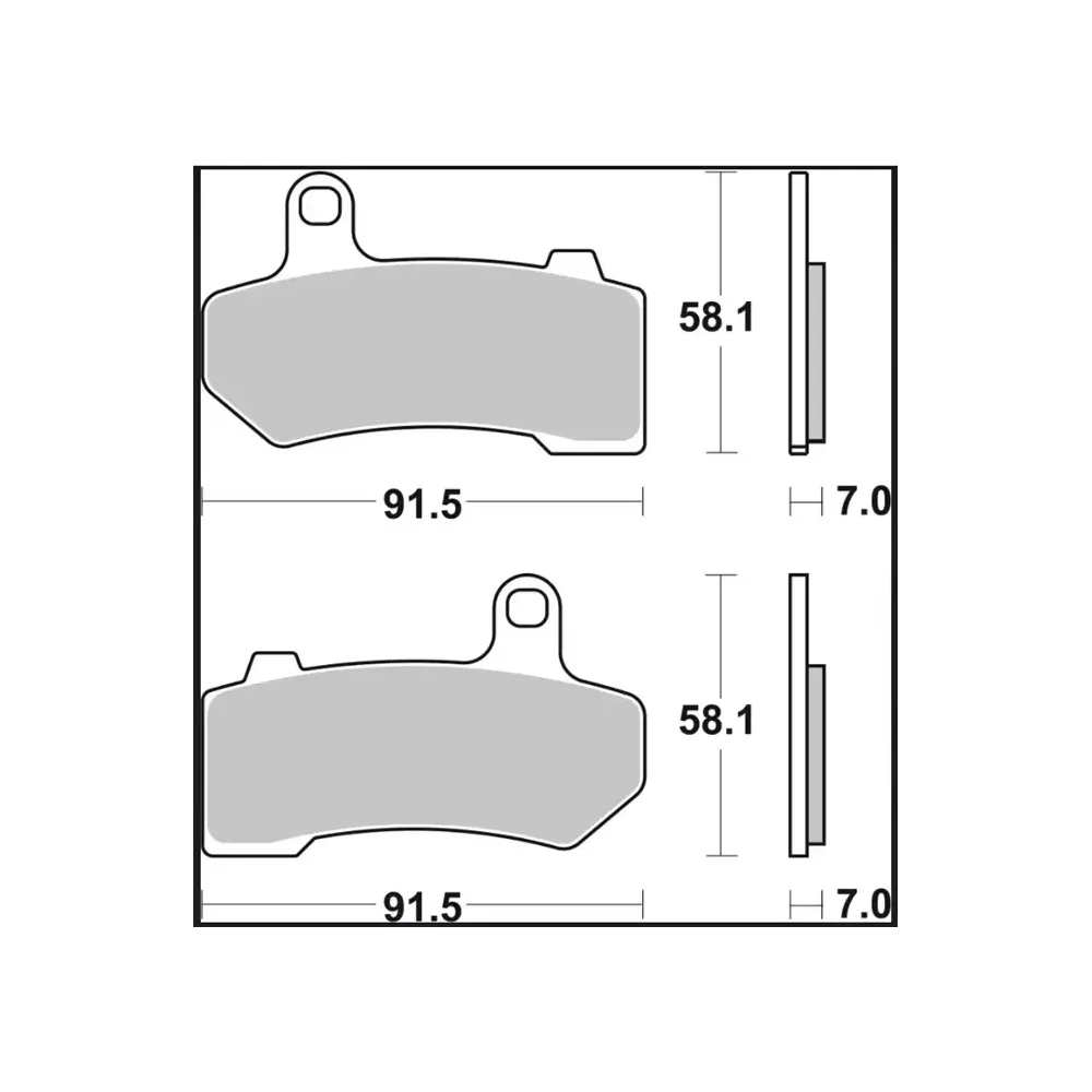 Brake Pad Sinter SP Prime Line — 7 mm thickness, 91.5 mm length