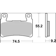 Brake Pad Sinter SA Prime Line — 74.5 mm length, 55.2 mm width, 9.2 mm thickness