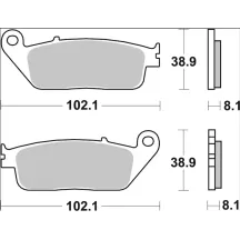 Brake Pad Sinter SA Prime Line — 102.1 mm length, 8.1 mm thickness