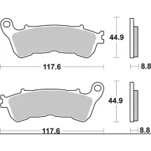 Brake Pad Sinter LA Prime Line — Length 117.6 mm, Thickness 8.8 mm