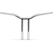 Manillar Kage Fighter con riser recto soldado — altura 14", ancho 30", diámetro 1-1/4", centro a centro de riser 3-1/2"