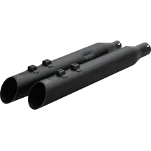 HP-Plus® Silenciadores Slip-On — cuerpo de silenciador de 4", extremo Slash-Up, negro, par