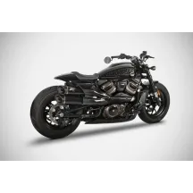 ZARD GT Sistema de Escape Completo 2:2 Slip-On Kit H-D Sportster S — 1250 cc, Negro mate