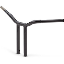 Manillar Kage Fighter con riser recto soldado — 14" de altura, 30" de ancho, 3-1/2" entre risers, Negro